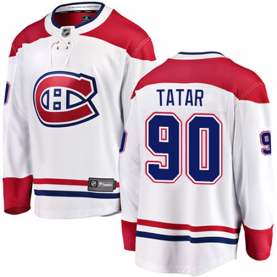 Men's Montreal Canadiens #90 Tomas Tatar Authentic White Away Fanatics Branded Breakaway NHL Jersey - Ujersey