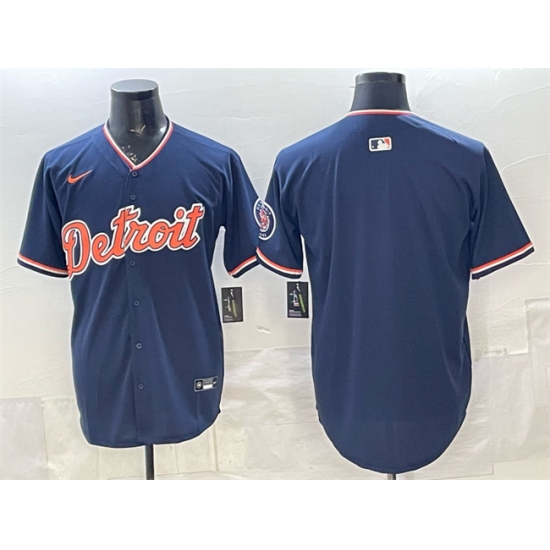Men's Detroit Tigers Blank Navy 2026 Alternate Vapor Premier Limited Stitched Baseball Jersey - Ujersey