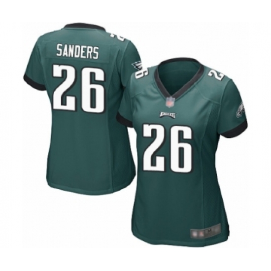 Women's Philadelphia Eagles #26 Miles Sanders Game Midnight Green Team Color Football Jersey - Ujersey