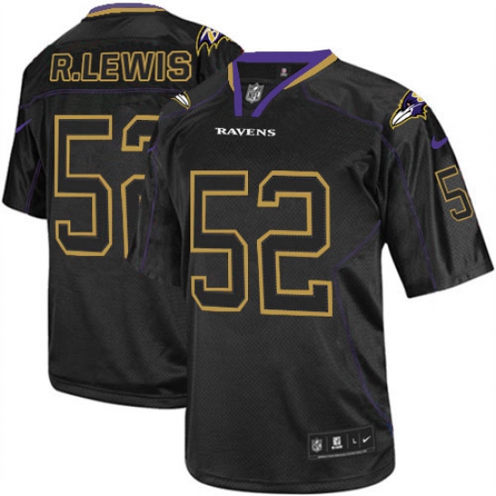 Men's Nike Baltimore Ravens #52 Ray Lewis Elite Lights Out Black NFL Jersey - Ujersey