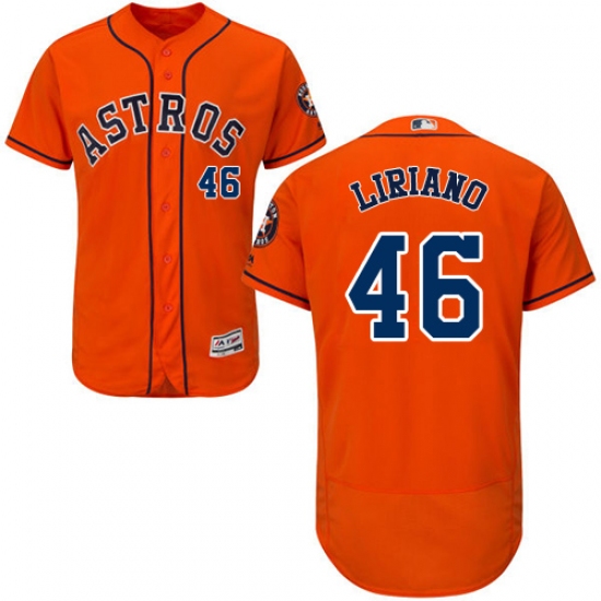Men's Majestic Houston Astros #46 Francisco Liriano Orange Flexbase Authentic Collection MLB Jersey - Ujersey