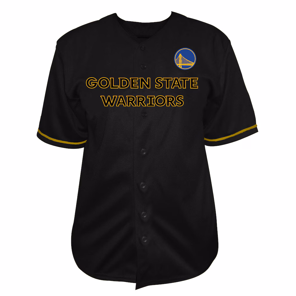Men's Golden State Warriors Fanatics Black Big & Tall Pop Full-Button Jersey - SUjersey01