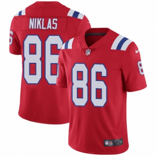 Youth Nike New England Patriots #86 Troy Niklas Red Alternate Vapor Untouchable Limited Player NFL Jersey - Ujersey