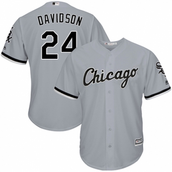 Men's Majestic Chicago White Sox #24 Matt Davidson Replica Grey Road Cool Base MLB Jersey - Ujersey