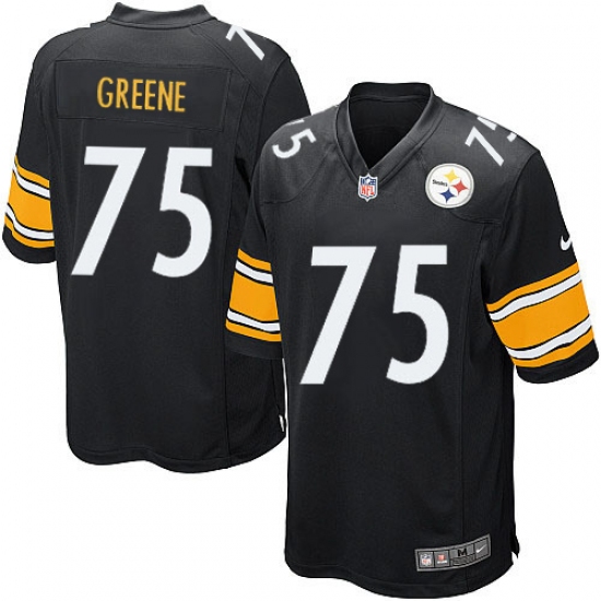 Men's Nike Pittsburgh Steelers #75 Joe Greene Game Black Team Color NFL Jersey - Ujersey