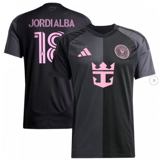 Men's Inter Miami CF Jordi Alba Ramos adidas Black 2025 The Fortitude Kit Replica Player Jersey - Ujersey