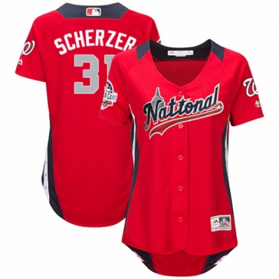 Women's Majestic Washington Nationals #31 Max Scherzer Game Red National League 2018 MLB All-Star MLB Jersey