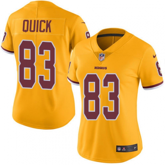 Women's Nike Washington Redskins #83 Brian Quick Limited Gold Rush Vapor Untouchable NFL Jersey