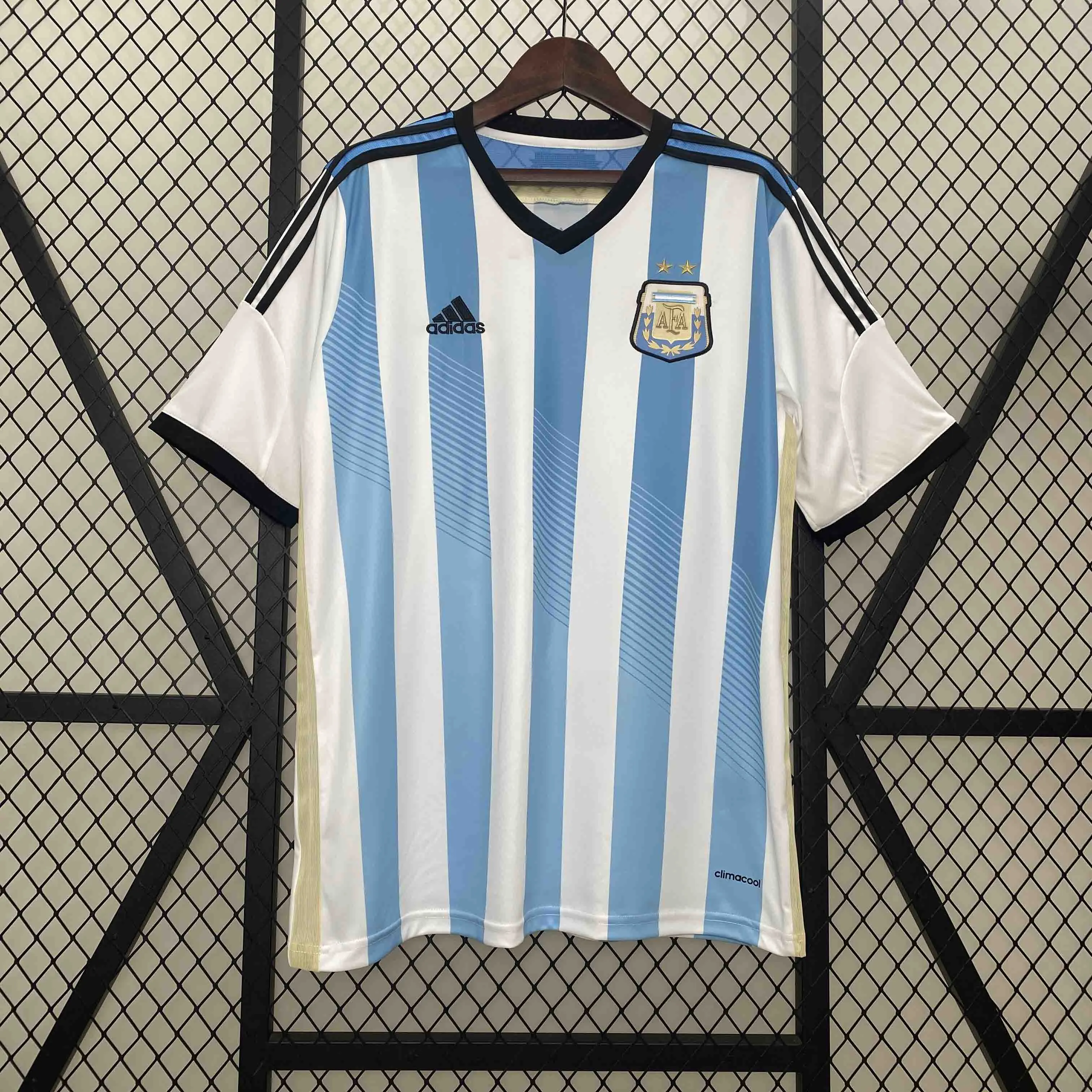 Argentina Retro Jersey Custom Home Football Jersey 2014 - ujerseystore