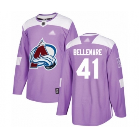 Youth Colorado Avalanche #41 Pierre-Edouard Bellemare Authentic Purple Fights Cancer Practice Hockey Jersey - Ujersey