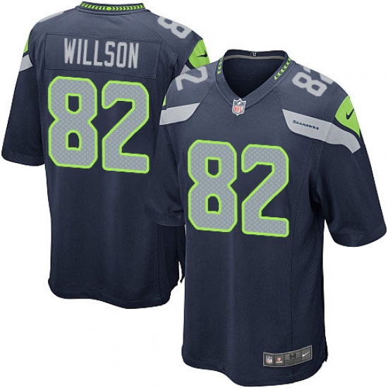 Men's Nike Seattle Seahawks #82 Luke Willson Game Steel Blue Team Color NFL Jersey - Ujersey