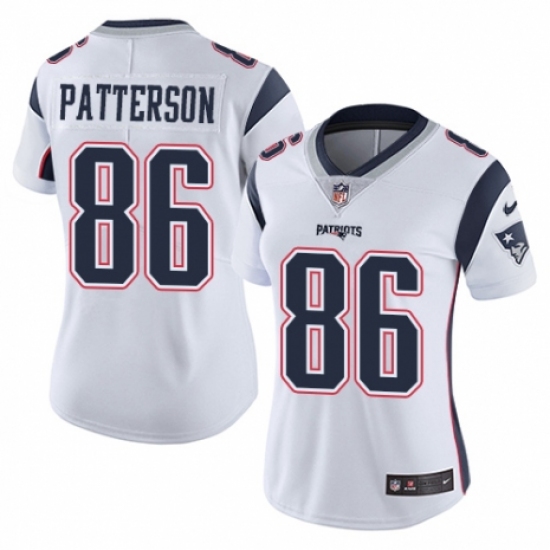 Women's Nike New England Patriots #86 Cordarrelle Patterson White Vapor Untouchable Limited Player NFL Jersey - Ujersey