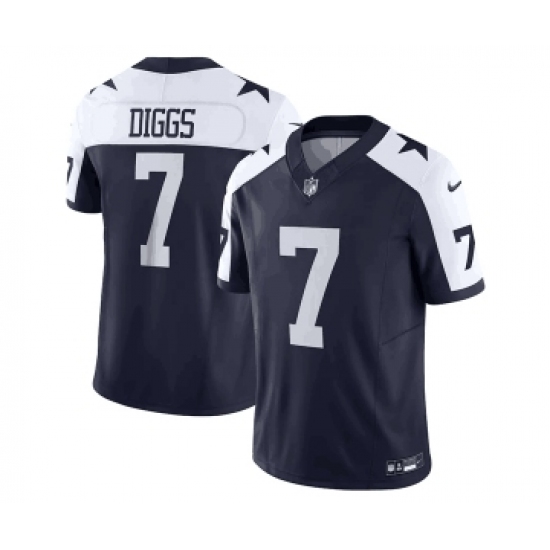 Men's Nike Dallas Cowboys #7 Trevon Diggs Navy Thanksgiving 2023 F.U.S.E. Limited Stitched Football Jersey - Ujersey