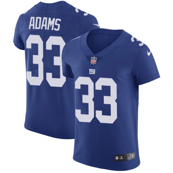 Men's Nike New York Giants #33 Andrew Adams Elite Royal Blue Team Color NFL Jersey - Ujersey
