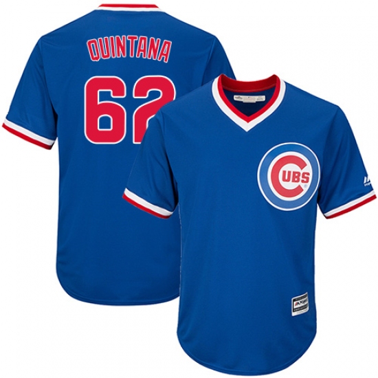 Youth Majestic Chicago Cubs #62 Jose Quintana Authentic Royal Blue Cooperstown Cool Base MLB Jersey - Ujersey