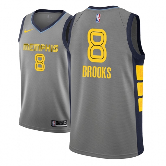 Men NBA 2018-19 Memphis Grizzlies #8 MarShon Brooks City Edition Gray Jersey - Ujersey