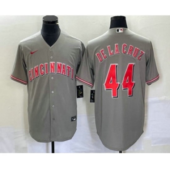 Men's Nike Cincinnati Reds #44 Elly De La Cruz Grey Cool Base Stitched Baseball Jersey - Ujersey