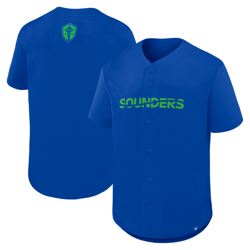 Men's Seattle Sounders FC Fanatics Blue Maximum Intensity Button-Up Jersey - Ujersey