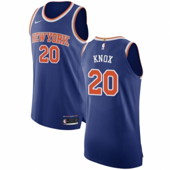 Men's Nike New York Knicks #20 Kevin Knox Authentic Royal Blue NBA Jersey - Icon Edition - Ujersey