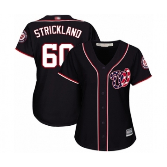 Women's Washington Nationals #60 Hunter Strickland Authentic Navy Blue Alternate 2 Cool Base Baseball Player Jersey - Ujersey