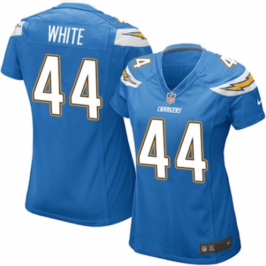 Women's Nike Los Angeles Chargers #44 Kyzir White Game Electric Blue Alternate NFL Jersey - Ujersey