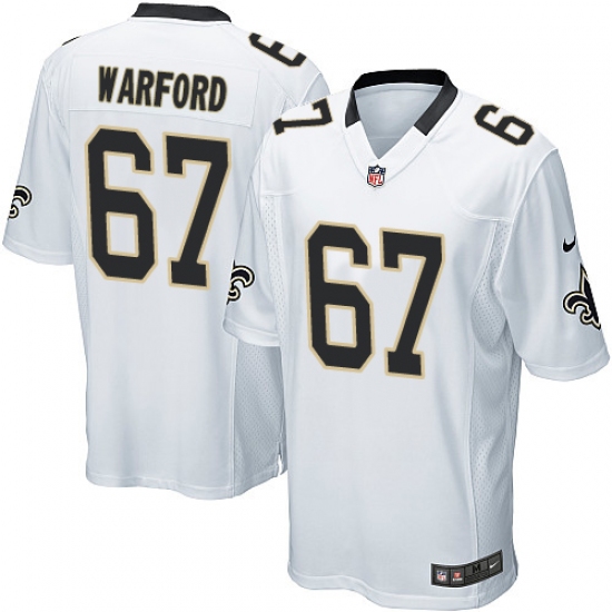 Men's Nike New Orleans Saints #67 Larry Warford Game White NFL Jersey - Ujersey