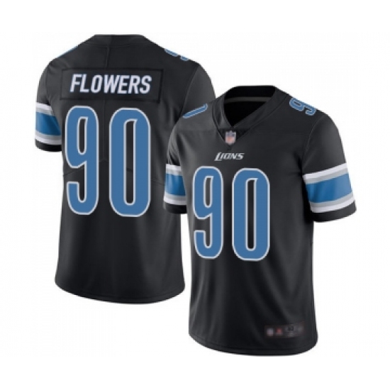 Men's Detroit Lions #90 Trey Flowers Limited Black Rush Vapor Untouchable Football Jersey - Ujersey