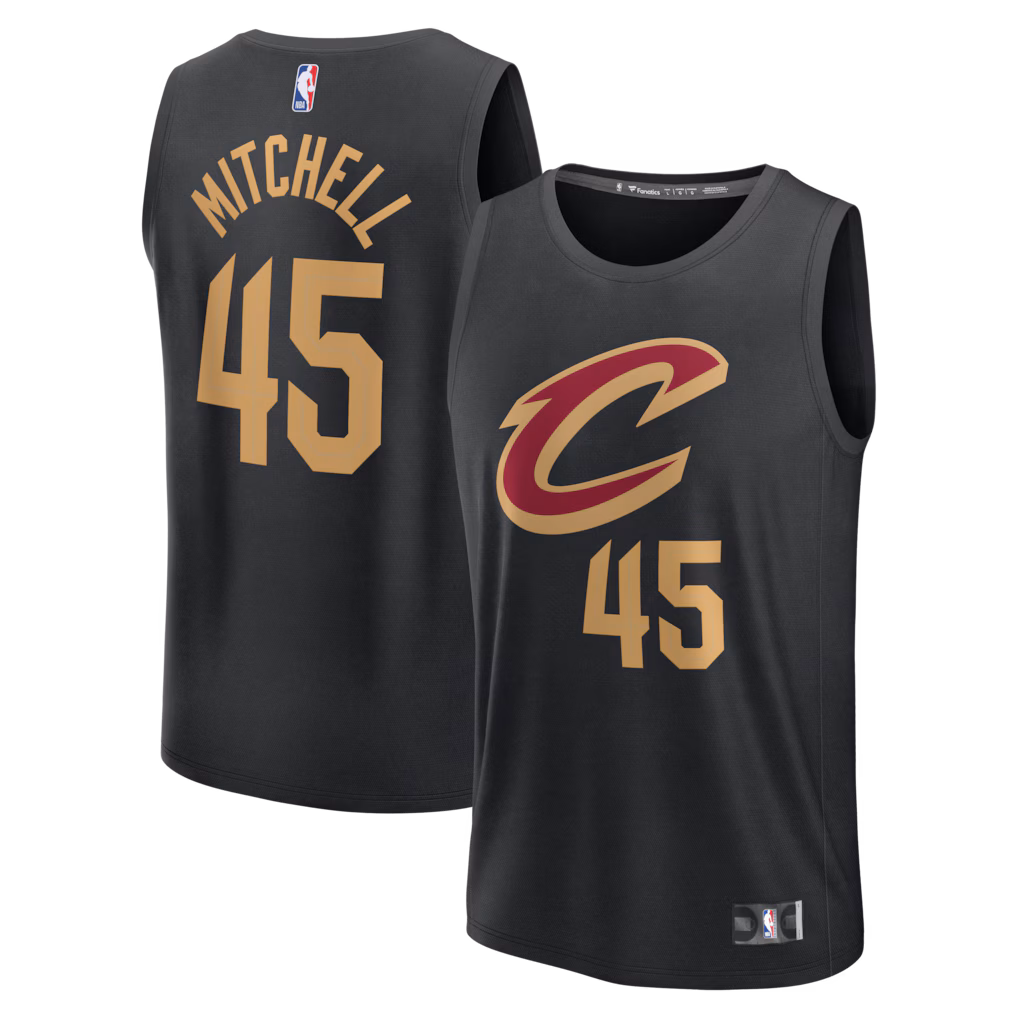 Youth Cleveland Cavaliers Donovan Mitchell Fanatics Black Fast Break Replica Jersey - Statement Edition