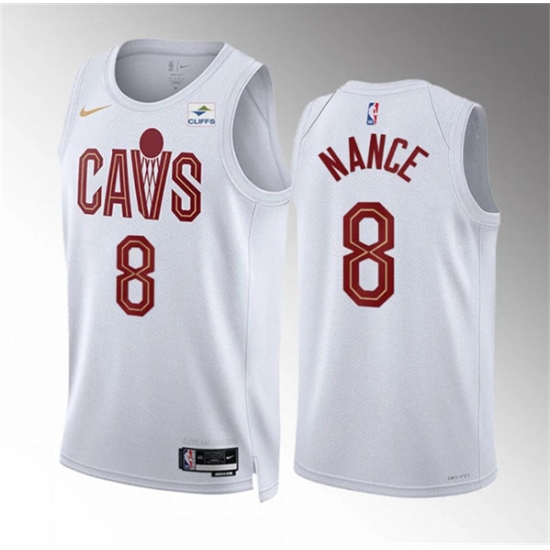 Men's Cleveland Cavaliers #8 Pete Nance White Association Edition Stitched Jersey - Ujersey