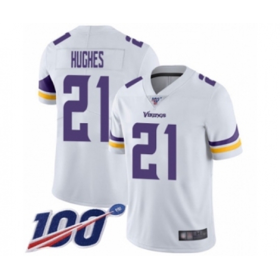 Men's Minnesota Vikings #21 Mike Hughes White Vapor Untouchable Limited Player 100th Season Football Jersey - Ujersey