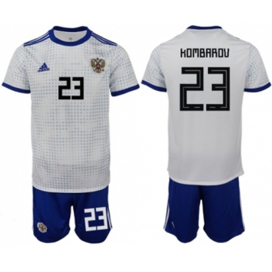 Russia #23 Kombarov Away Soccer Country Jersey