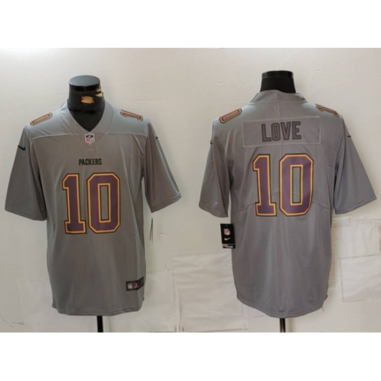 Men's Green Bay Packers #10 Jordan Love Grey Atmosphere Fashion Limited Football Stitched Jersey - Ujersey
