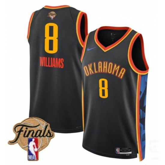Men's Oklahoma City Thunder #8 Jalen Williams Black 2025 Finals City Edition Stitched Basketball Jersey - Ujersey