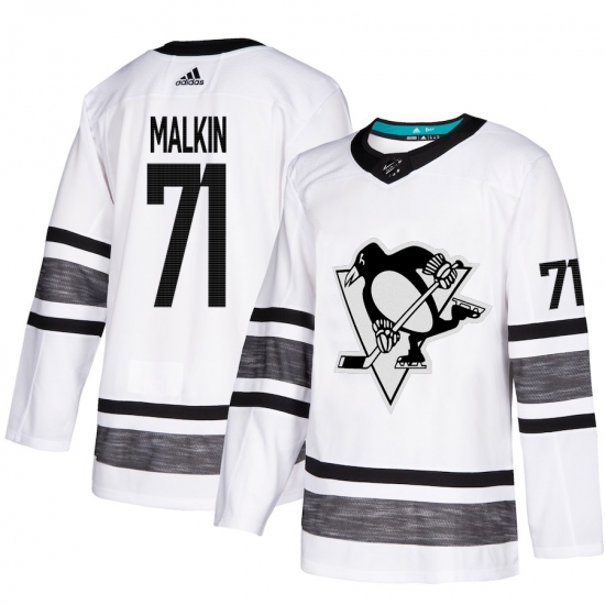 Men's Adidas Pittsburgh Penguins #71 Evgeni Malkin White 2019 All-Star Game Parley Authentic Stitched NHL Jersey - Ujersey