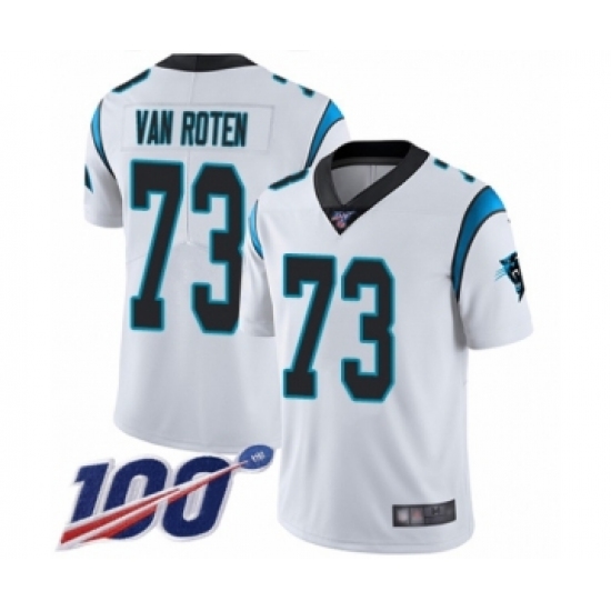 Men's Carolina Panthers #73 Greg Van Roten White Vapor Untouchable Limited Player 100th Season Football Jersey - Ujersey