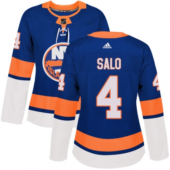 Women's Adidas New York Islanders #4 Robin Salo Premier Royal Blue Home NHL Jersey - Ujersey