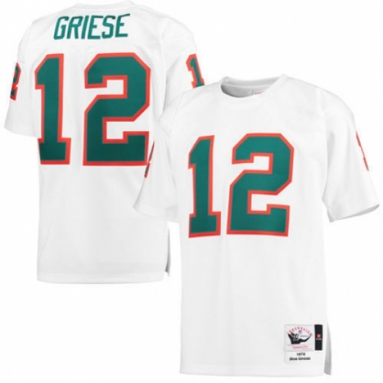 Men Mitchell & Ness Bob Griese Miami Dolphins White 1972 Throwback Authentic Jersey - Ujersey