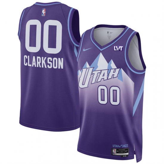 Men's Utah Jazz #00 Jordan Clarkson Purple 2024-25 City Edition Stitched Basketball Jersey - Ujersey