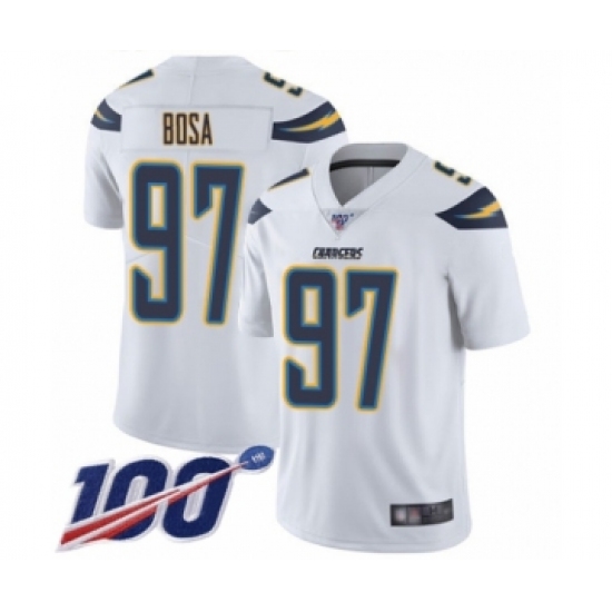 Youth Nike Los Angeles Chargers #97 Joey Bosa White Vapor Untouchable Limited Player 100th Season NFL Jersey - Ujersey