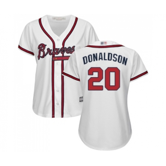 Women's Atlanta Braves #20 Josh Donaldson Replica White Home Cool Base Baseball Jersey - Ujersey