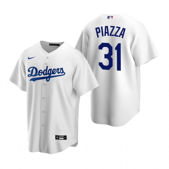 Men's Nike Los Angeles Dodgers #31 Mike Piazza White Home Stitched Baseball Jersey - Ujersey