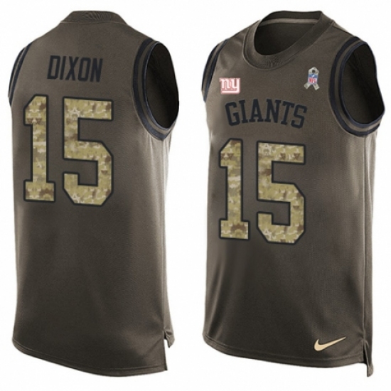 Men's Nike New York Giants #15 Riley Dixon Limited Green Salute to Service Tank Top NFL Jersey - Ujersey