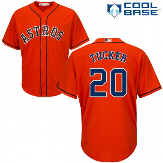 Men's Majestic Houston Astros #20 Preston Tucker Replica Orange Alternate Cool Base MLB Jersey - Ujersey