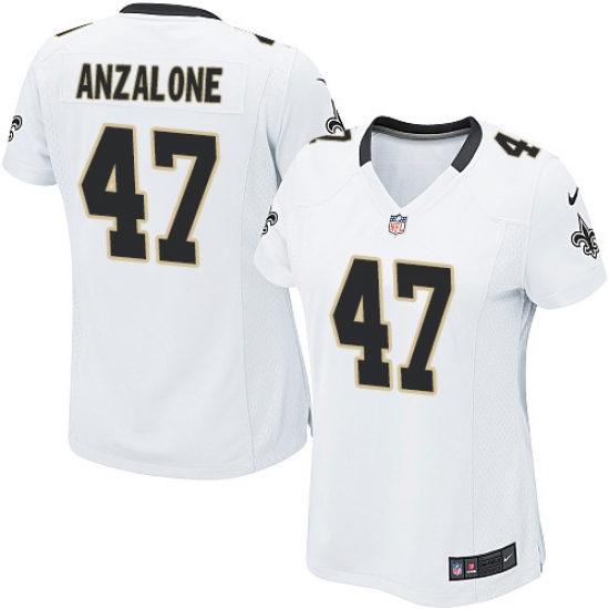 Women's Nike New Orleans Saints #47 Alex Anzalone Game White NFL Jersey - Ujersey
