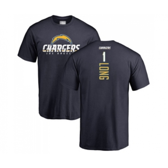 Football Los Angeles Chargers #1 Ty Long Navy Blue Backer T-Shirt - Ujersey