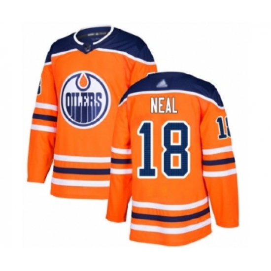 Men's Edmonton Oilers #18 James Neal Authentic Orange Home Hockey Jersey - Ujersey