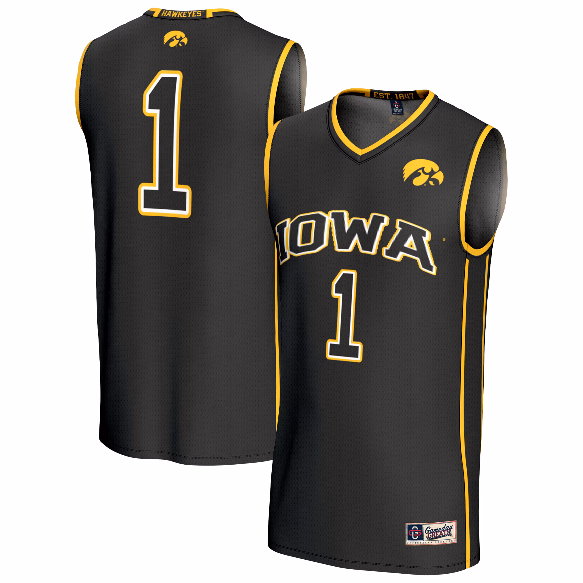 Youth GameDay Greats Black Iowa Hawkeyes Lightweight Collegiate Basketball Fashion Jersey - U-jersey