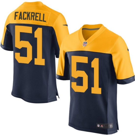 Men's Nike Green Bay Packers #51 Kyler Fackrell Elite Navy Blue Alternate NFL Jersey - Ujersey