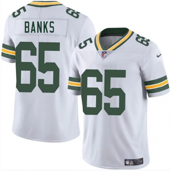 Men's Green Bay Packers #65 Aaron Banks White 2025 Vapor Untouchable Limited Football Stitched Jersey - Ujersey