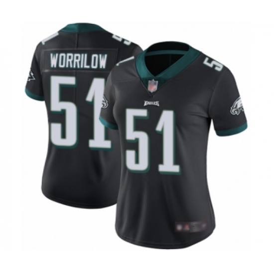 Women's Philadelphia Eagles #51 Paul Worrilow Black Alternate Vapor Untouchable Limited Player Football Jersey - Ujersey